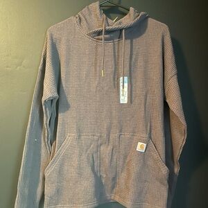 Carhartt Men's Textured Brown Hooded Sweatshirt